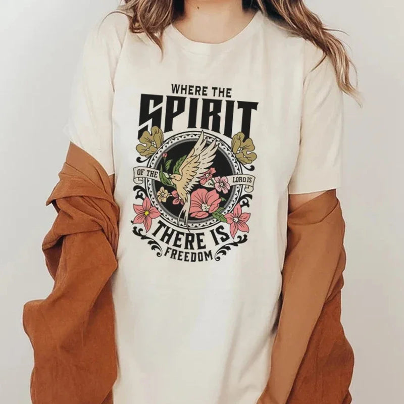 Christian Inspirational T-Shirts Jesus Faith Graphic Tees Women Vintage Aesthetic Bible Verse T Shirt Religious Tops Clothing 2