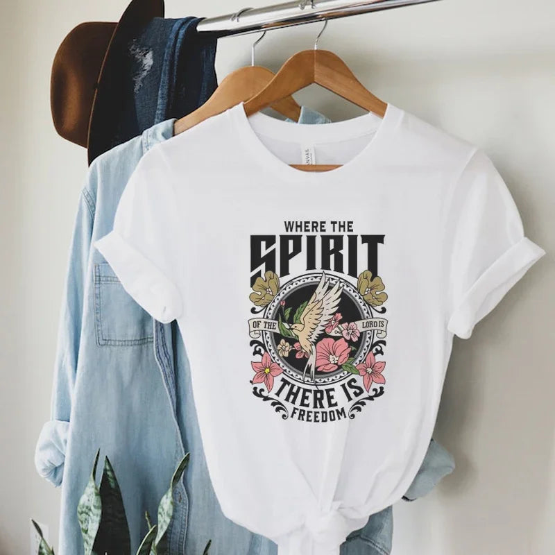 Christian Inspirational T-Shirts Jesus Faith Graphic Tees Women Vintage Aesthetic Bible Verse T Shirt Religious Tops Clothing 3