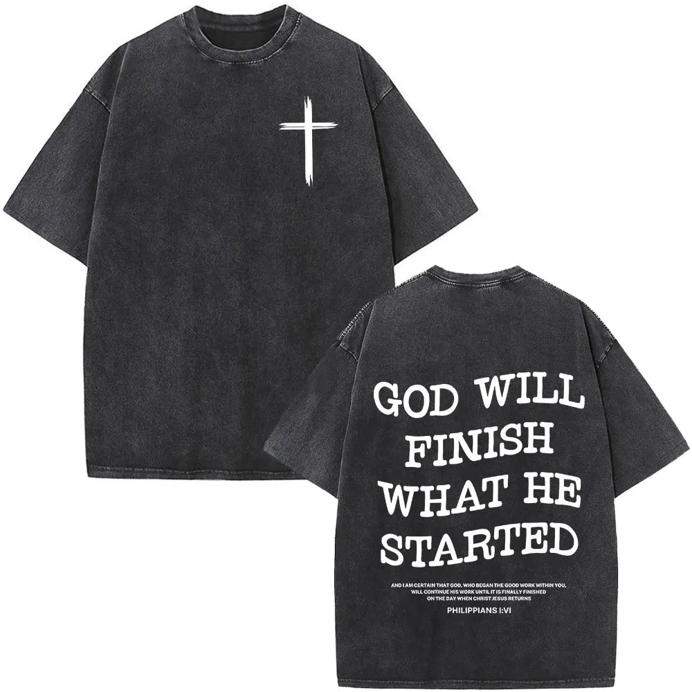 Christian Jesus Faith Over Fear Bible Verse Washed T-shirts Men Women Fashion Vintage Oversized T Shirts Harajuku Cotton T-shirt 10