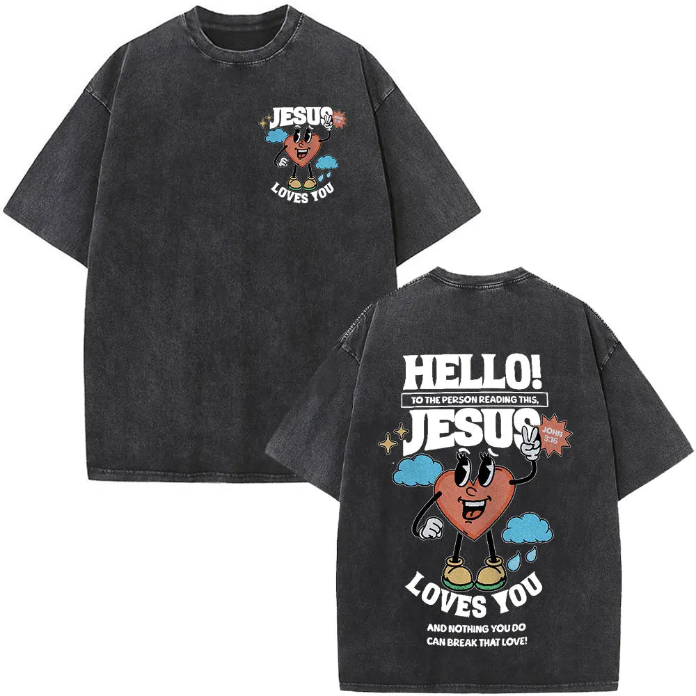 Christian Jesus Faith Over Fear Bible Verse Washed T-shirts Men Women Fashion Vintage Oversized T Shirts Harajuku Cotton T-shirt 8