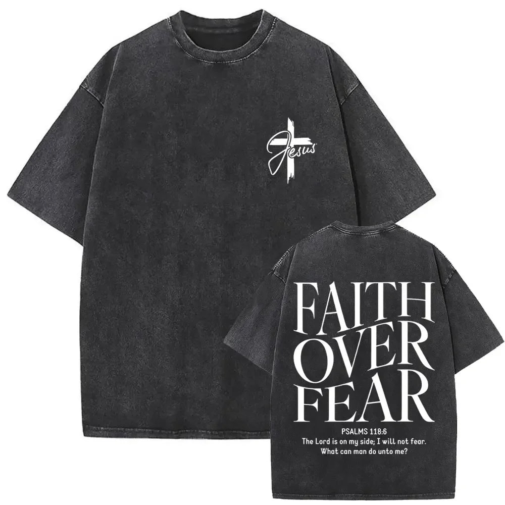 Christian Religious Jesus Forgive Them Father Vintage Washed T-shirt Men Women Gothic Rock Oversized T Shirts Tops Streetwear 1