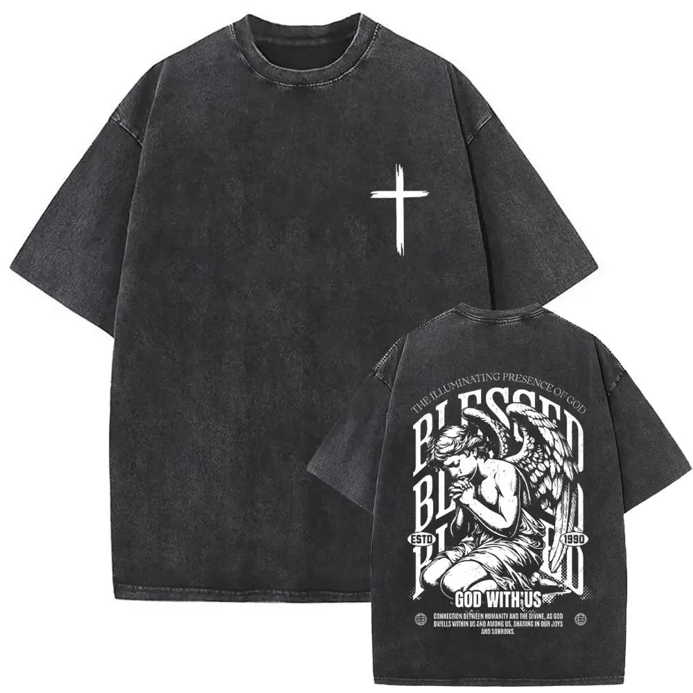 Christian Religious Jesus Forgive Them Father Vintage Washed T-shirt Men Women Gothic Rock Oversized T Shirts Tops Streetwear 15