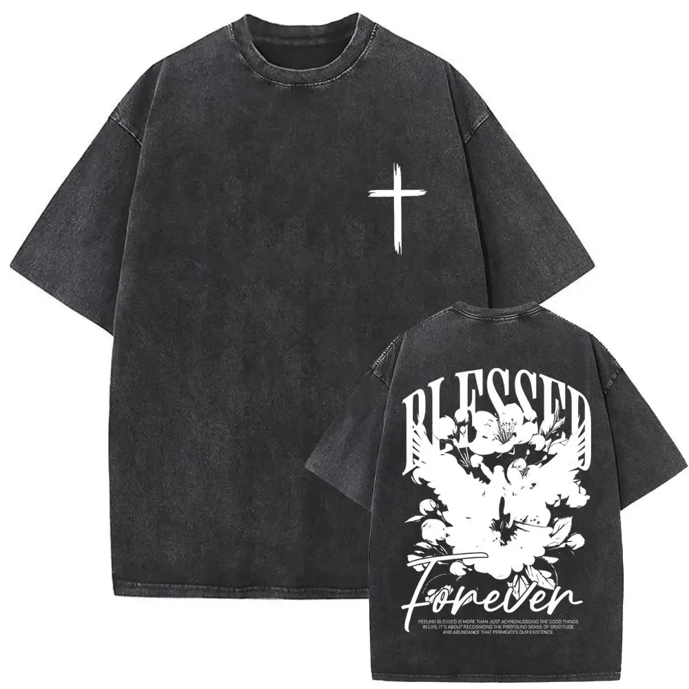 Christian Religious Jesus Forgive Them Father Vintage Washed T-shirt Men Women Gothic Rock Oversized T Shirts Tops Streetwear 18