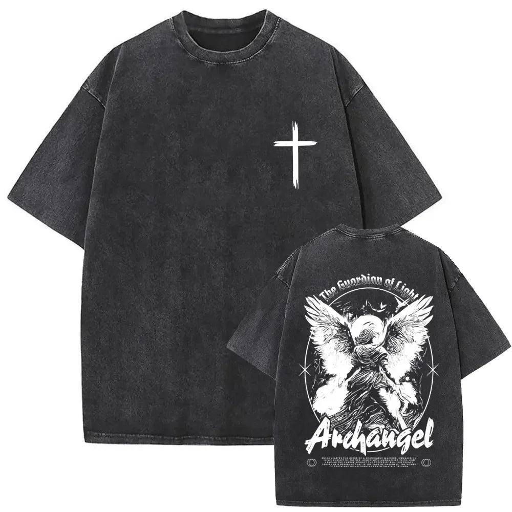Christian Religious Jesus Forgive Them Father Vintage Washed T-shirt Men Women Gothic Rock Oversized T Shirts Tops Streetwear 28