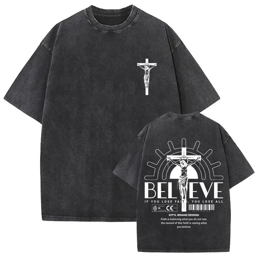 Christian Religious Jesus Forgive Them Father Vintage Washed T-shirt Men Women Gothic Rock Oversized T Shirts Tops Streetwear 9