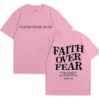 Faith Over Fear Christian Women T-shirts Christian Clothes Jesus Fashion Trendy T-shirts Bible Verse Sportwear Aesthetic Clothes 1