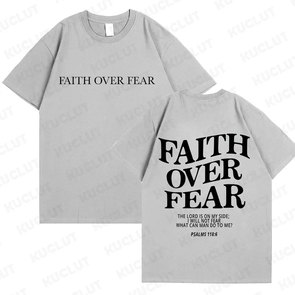 Faith Over Fear Christian Women T-shirts Christian Clothes Jesus Fashion Trendy T-shirts Bible Verse Sportwear Aesthetic Clothes 10