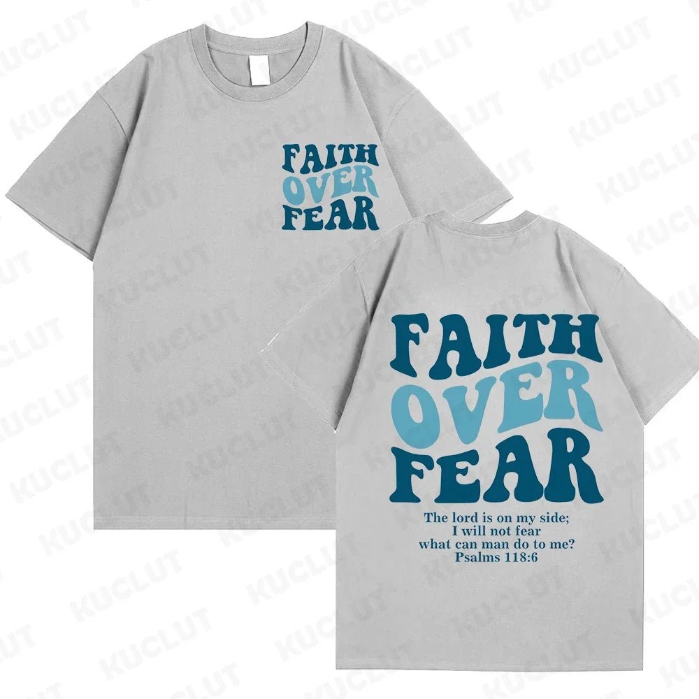 Faith Over Fear Christian Women T-shirts Christian Clothes Jesus Fashion Trendy T-shirts Bible Verse Sportwear Aesthetic Clothes 11