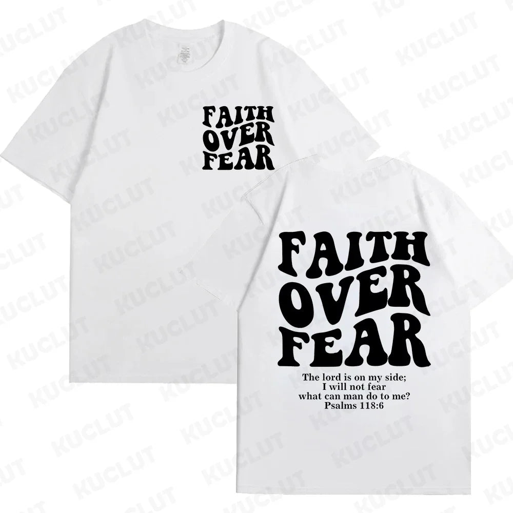 Faith Over Fear Christian Women T-shirts Christian Clothes Jesus Fashion Trendy T-shirts Bible Verse Sportwear Aesthetic Clothes 12
