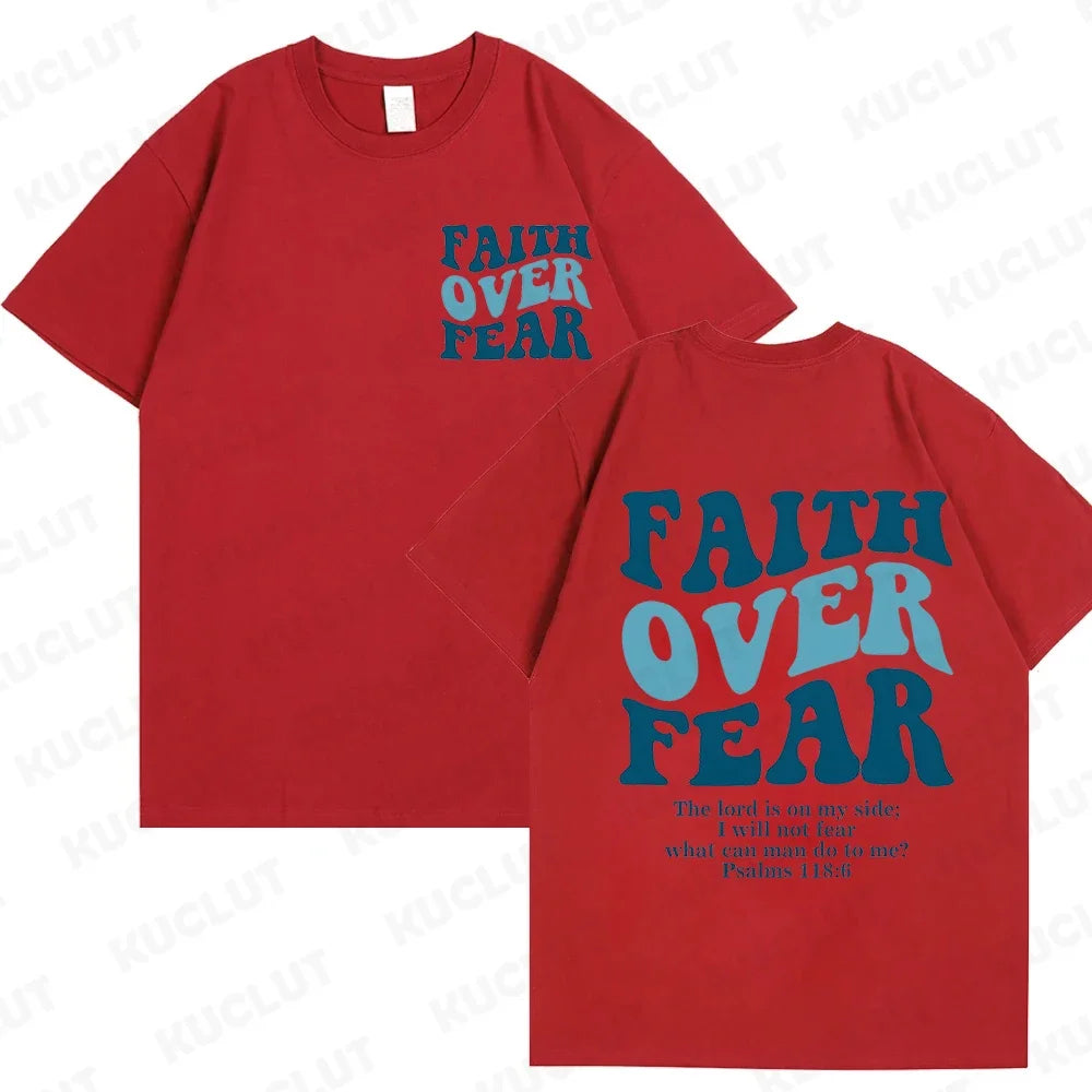Faith Over Fear Christian Women T-shirts Christian Clothes Jesus Fashion Trendy T-shirts Bible Verse Sportwear Aesthetic Clothes 16