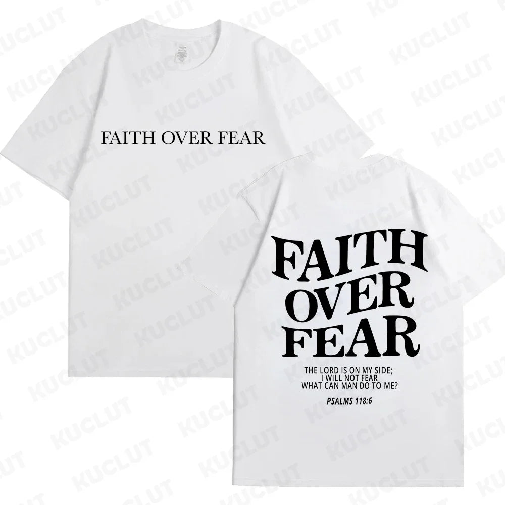 Faith Over Fear Christian Women T-shirts Christian Clothes Jesus Fashion Trendy T-shirts Bible Verse Sportwear Aesthetic Clothes 17