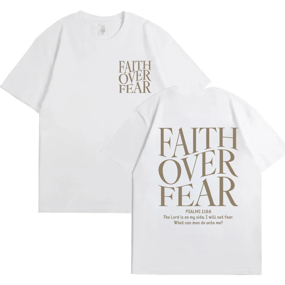 Faith Over Fear Christian Women T-shirts Christian Clothes Jesus Fashion Trendy T-shirts Bible Verse Sportwear Aesthetic Clothes 2