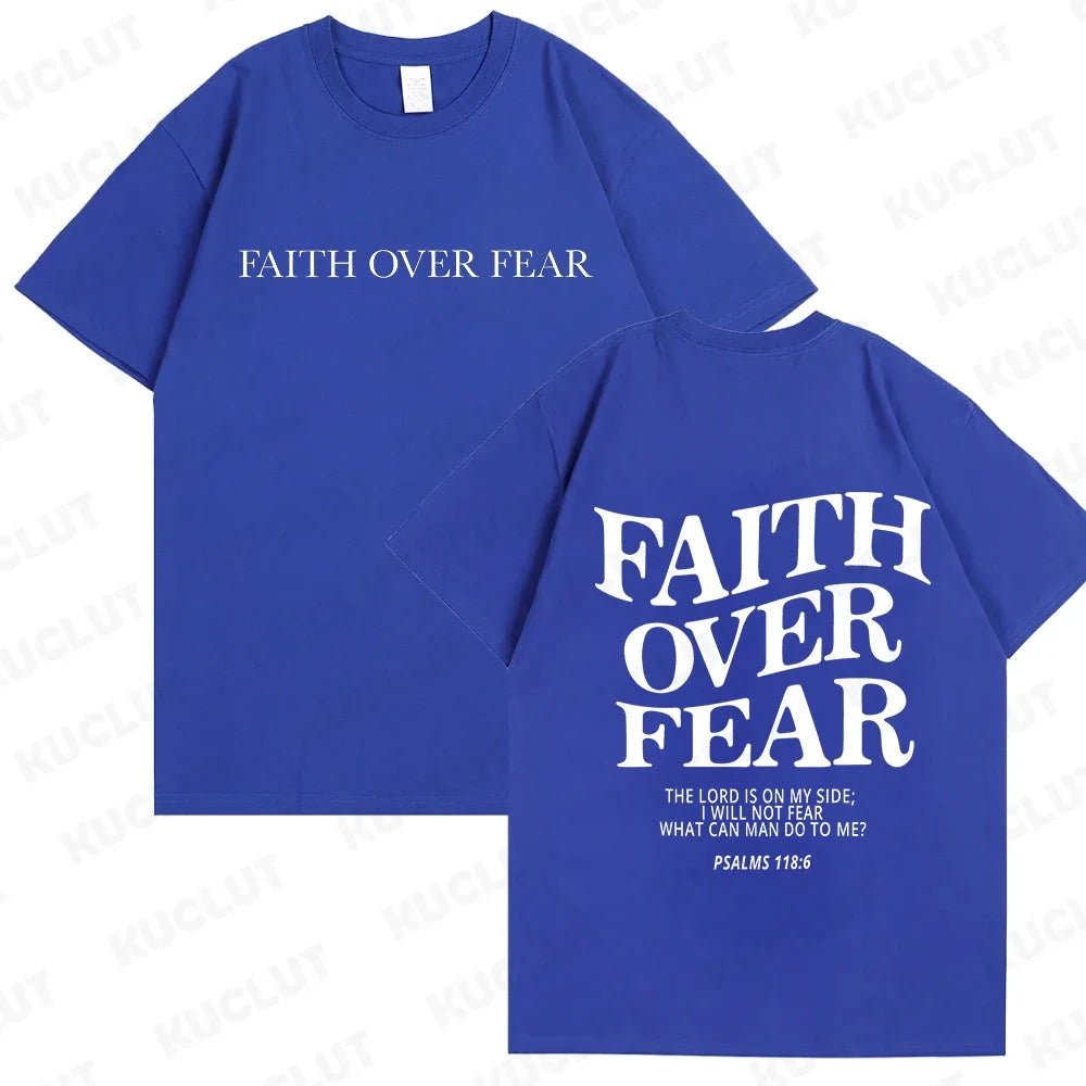 Faith Over Fear Christian Women T-shirts Christian Clothes Jesus Fashion Trendy T-shirts Bible Verse Sportwear Aesthetic Clothes 25