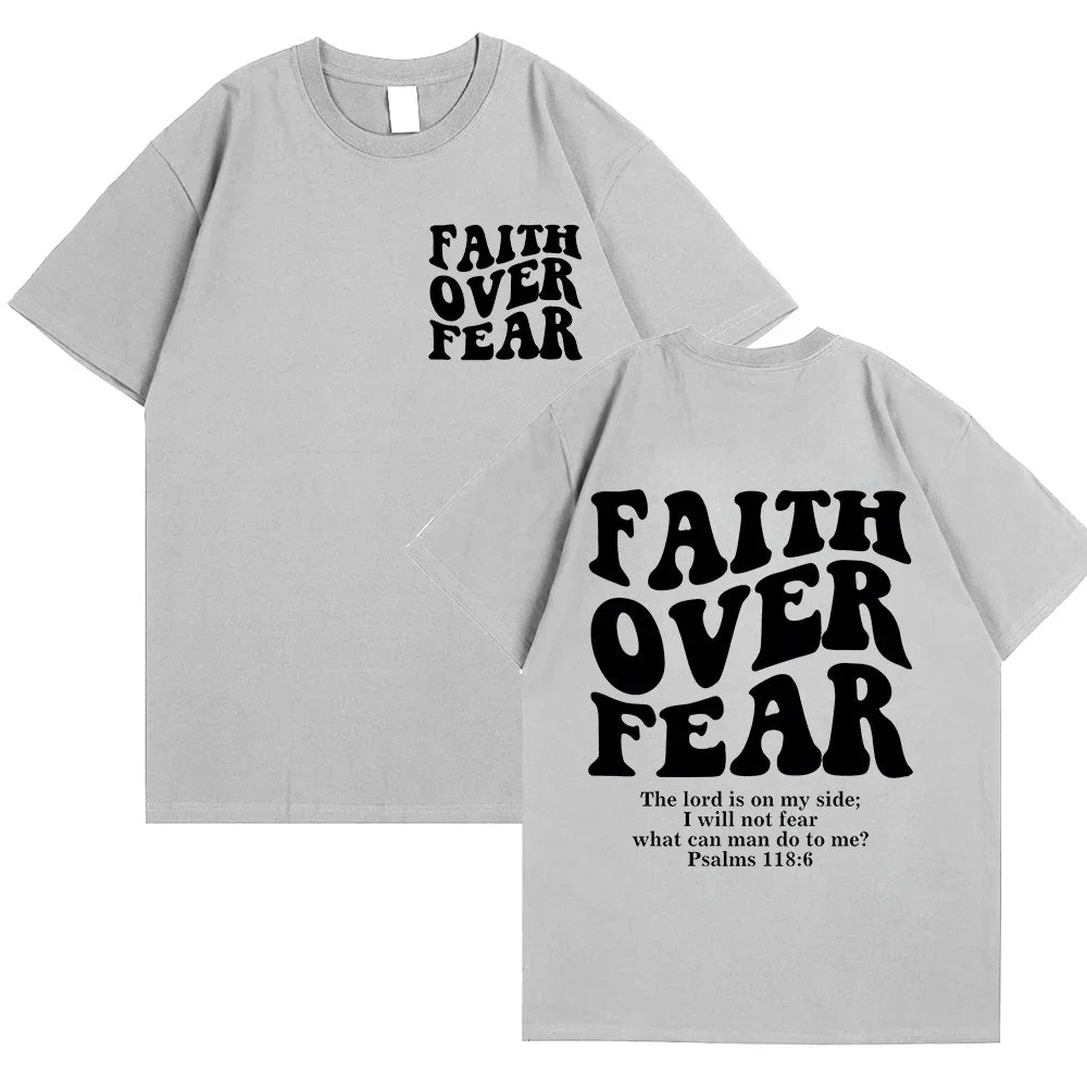 Faith Over Fear Christian Women T-shirts Christian Clothes Jesus Fashion Trendy T-shirts Bible Verse Sportwear Aesthetic Clothes 3