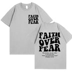 Faith Over Fear Christian Women T-shirts Christian Clothes Jesus Fashion Trendy T-shirts Bible Verse Sportwear Aesthetic Clothes 3