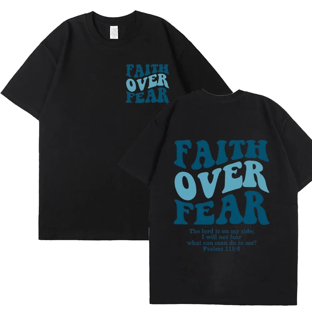 Faith Over Fear Christian Women T-shirts Christian Clothes Jesus Fashion Trendy T-shirts Bible Verse Sportwear Aesthetic Clothes 4