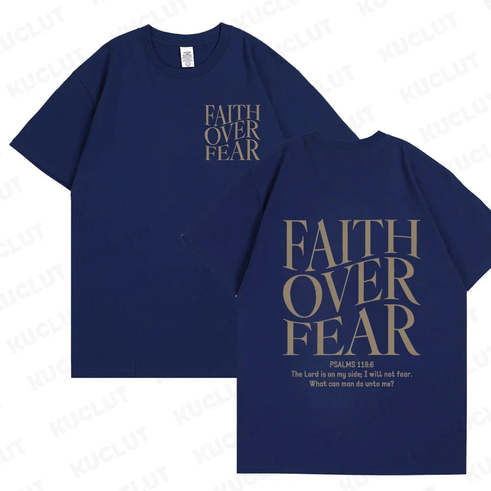 Faith Over Fear Christian Women T-shirts Christian Clothes Jesus Fashion Trendy T-shirts Bible Verse Sportwear Aesthetic Clothes 6