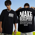 Large Cotton Men's Go Make Disciple Christian Street Wear T-shirt Retro Bible T-shirt Fashion Aesthetics Short Sleeve T-shirt 0