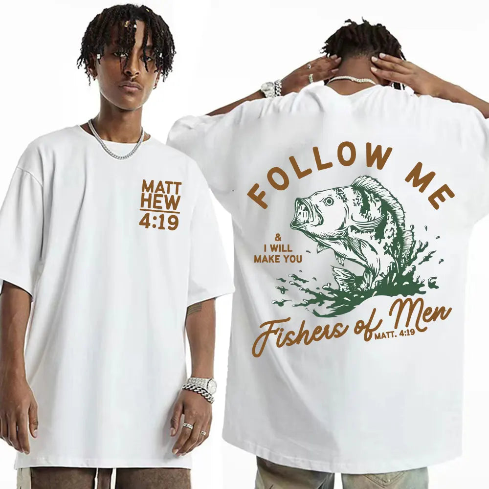 Large Cotton Men's Go Make Disciple Christian Street Wear T-shirt Retro Bible T-shirt Fashion Aesthetics Short Sleeve T-shirt 13