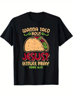 Men's Funny Taco Bout Jesus T-Shirt - Humorous Christian Tee Gift for Men 0