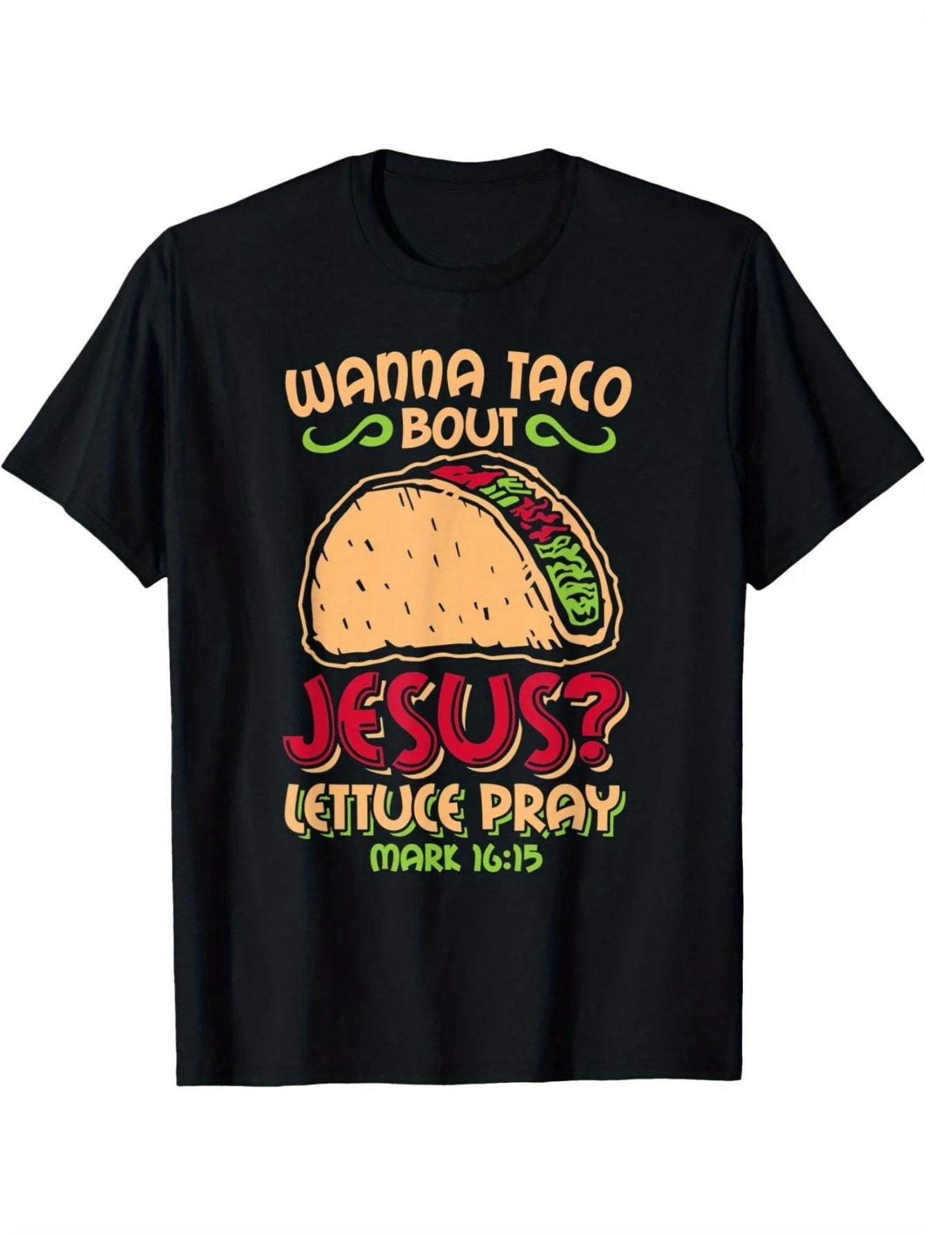 Men's Funny Taco Bout Jesus T-Shirt - Humorous Christian Tee Gift for Men 0