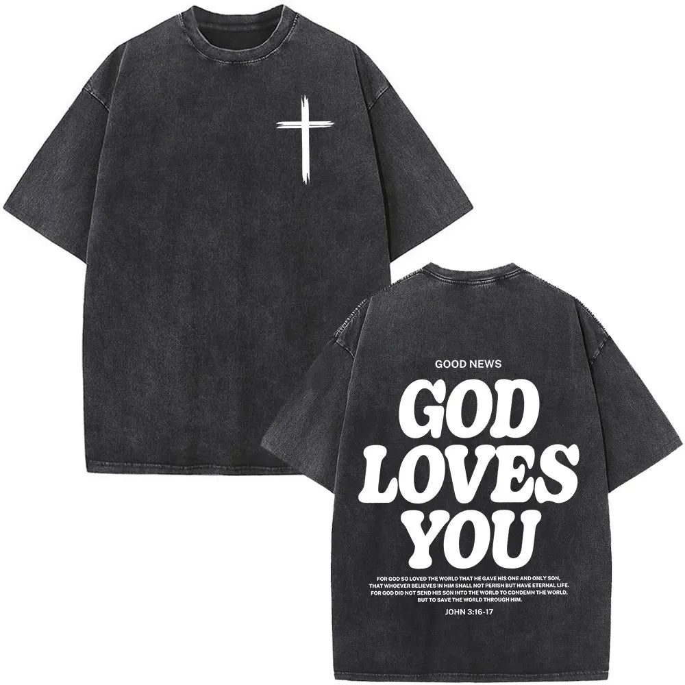 Vintage Washed Aesthetic Christian T-shirt Jesus Died for Me Now I Live for Him T-shirts Men's Women Fashion Oversized T Shirt 10